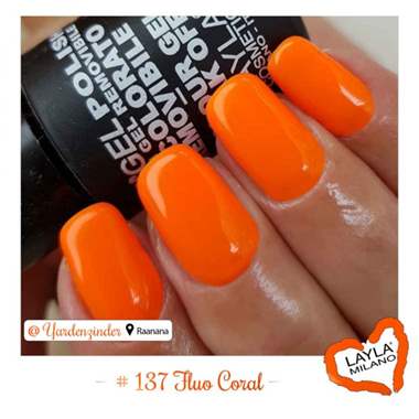 לק ג'ל לילה מילאנו 137 – Fluo Coral : image 2