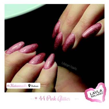 לק ג'ל לילה מילאנו 44 – Pink Glitter : image 2